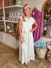 Load image into Gallery viewer, Ivory Floral 2 pc. Eyelet Skirt Set
