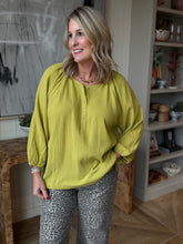 Load image into Gallery viewer, Avocado Long Sleeve Gauze Top
