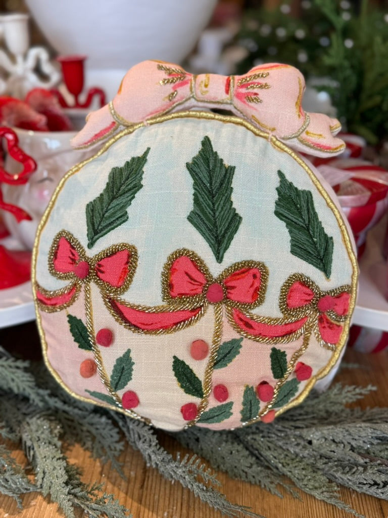 Coral Beaded Ornament Pillow