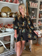 Load image into Gallery viewer, Chocolate Floral V-Neck Dress
