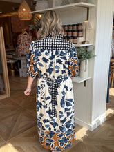 Load image into Gallery viewer, Slate Blue Floral Shirt Dress
