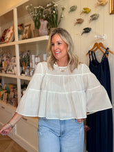 Load image into Gallery viewer, White Cotton Tiered Blouse
