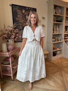 Topical Embroidered Skirt Set
