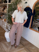Load image into Gallery viewer, Brown Plaid Soft Plaid Pant

