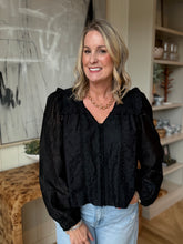 Load image into Gallery viewer, Black Romantic Lace Blouse
