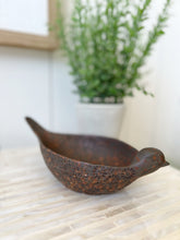 Load image into Gallery viewer, Brown Stoneware Bird Bowl
