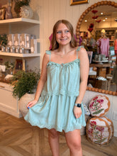 Load image into Gallery viewer, Spaghetti Strap Lace Trimmed Mini Dress
