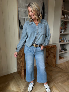 Tummy Control Crop Wide Leg Jean