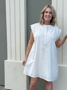 Creme Seersucker Dress