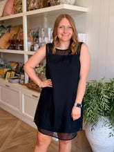 Load image into Gallery viewer, Black Sheer Organza Mini Dress
