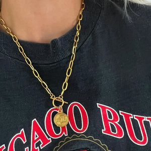 Small Gold Coin Necklace