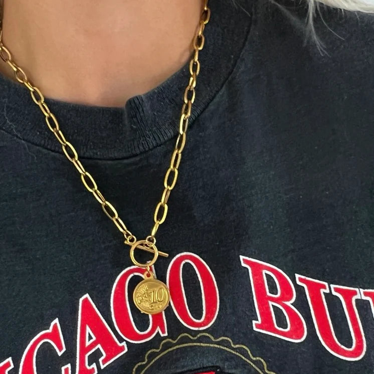 Small Gold Coin Necklace