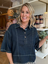 Load image into Gallery viewer, Denim Button Down Pullover Shirt
