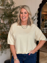 Load image into Gallery viewer, Cream Short Sleeve Sweater
