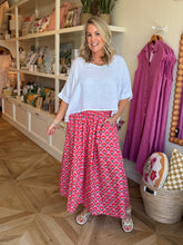 Load image into Gallery viewer, Pink Floral Full Skirt
