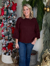 Load image into Gallery viewer, Wine Mock Neck Knit Sweater
