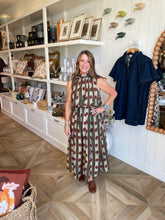 Load image into Gallery viewer, Olive &amp; Rust Polka Dot Midi Dress

