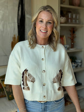 Load image into Gallery viewer, Cream Horse Head Cardigan
