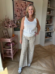 Snake Print Wide Leg Pants