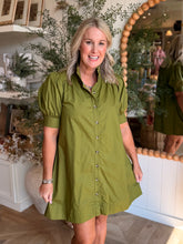 Load image into Gallery viewer, Martini Olive High Neck Dress
