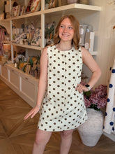 Load image into Gallery viewer, Ivory w/ Brown Polka Dot Denim Dress
