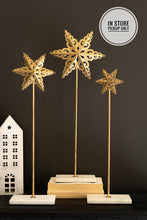 Load image into Gallery viewer, Set of 3 Metal Stars on Marble Bases
