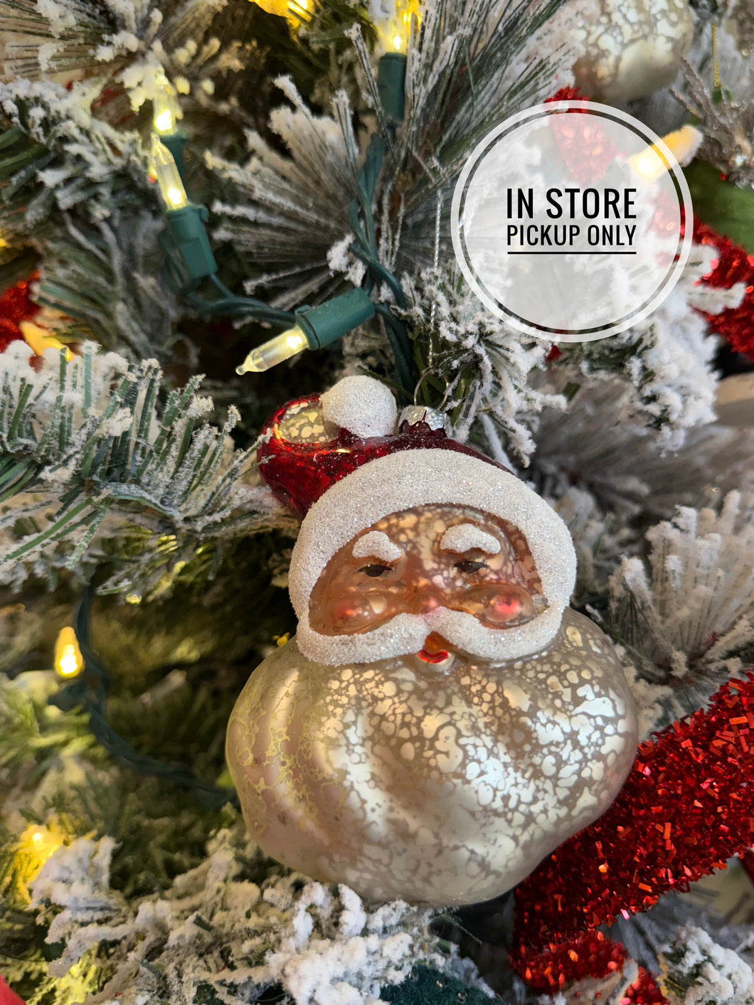 Glass Mercury Santa Head Ornament