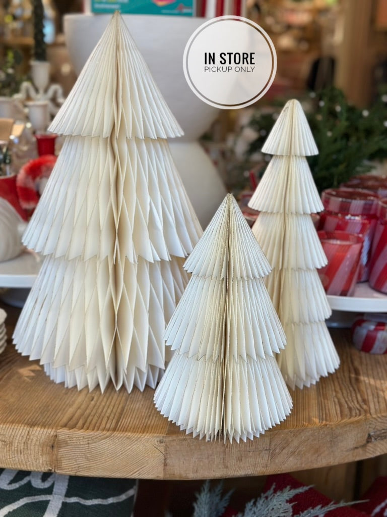 White Glitter Paper Trees