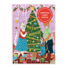 Load image into Gallery viewer, Meowy Christmas Puzzle Greeting Card
