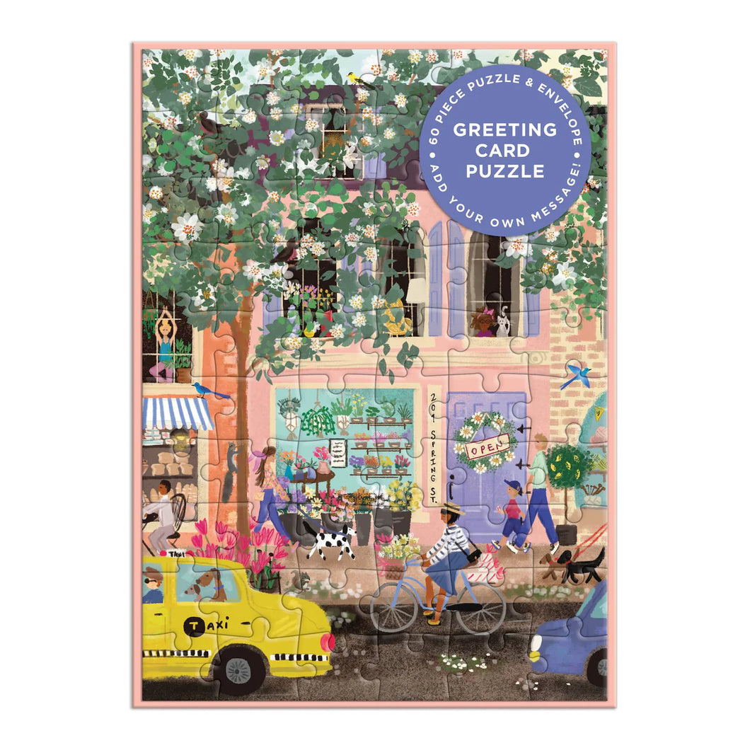 Spring Street Puzzle Greeting Card