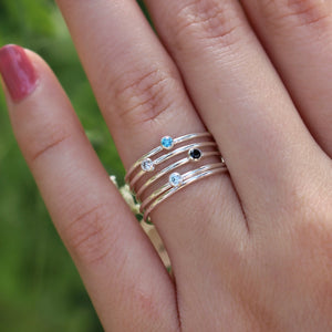 Crystal Gold Filled Stacking Ring