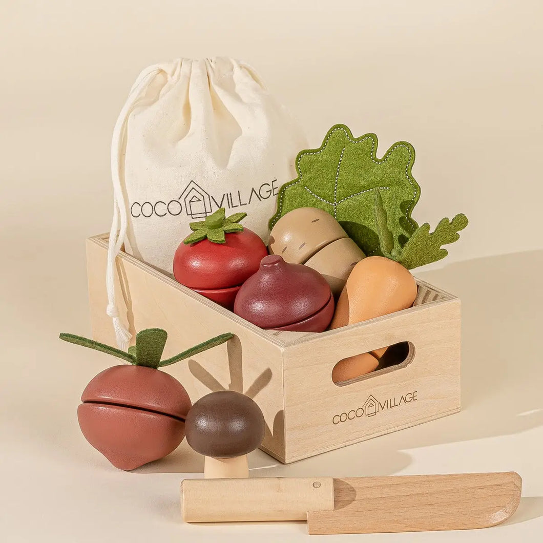 Wooden Vegetable Crate Set