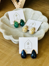 Load image into Gallery viewer, Acrylic &amp; Gold Teardrop Earrings
