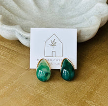 Load image into Gallery viewer, Acrylic &amp; Gold Teardrop Earrings
