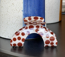 Load image into Gallery viewer, Brown Polka Dot Hair Claw
