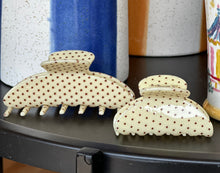 Load image into Gallery viewer, Mini Brown Polka Dot Hair Claw

