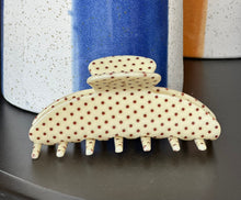 Load image into Gallery viewer, Mini Brown Polka Dot Hair Claw
