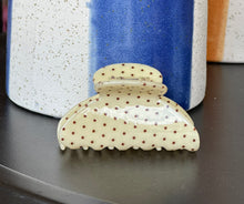 Load image into Gallery viewer, Mini Brown Polka Dot Hair Claw
