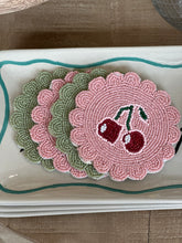 Load image into Gallery viewer, S/4 Cherry Beaded Coasters
