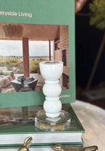 Load image into Gallery viewer, White Resin &amp; Acrylic Taper Holder
