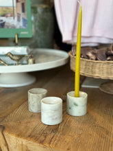 Load image into Gallery viewer, Round Marble Mini Taper Holders
