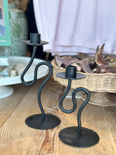 Load image into Gallery viewer, Black Metal Abstract Taper Holder
