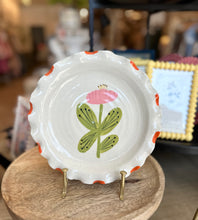 Load image into Gallery viewer, Hand Painted Stoneware Floral Plate
