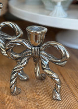 Load image into Gallery viewer, Pewter Ribbon Taper Holder
