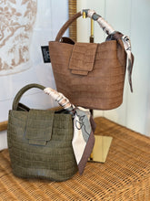 Load image into Gallery viewer, Lucia Faux Alligator Handbag w/ Scarf
