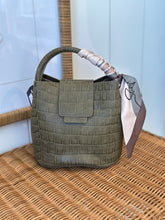 Load image into Gallery viewer, Lucia Faux Alligator Handbag w/ Scarf
