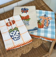 Load image into Gallery viewer, Fall Topairy Appliqued Tea Towels
