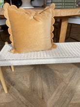 Load image into Gallery viewer, Gold Scalloped Velvet Pillow
