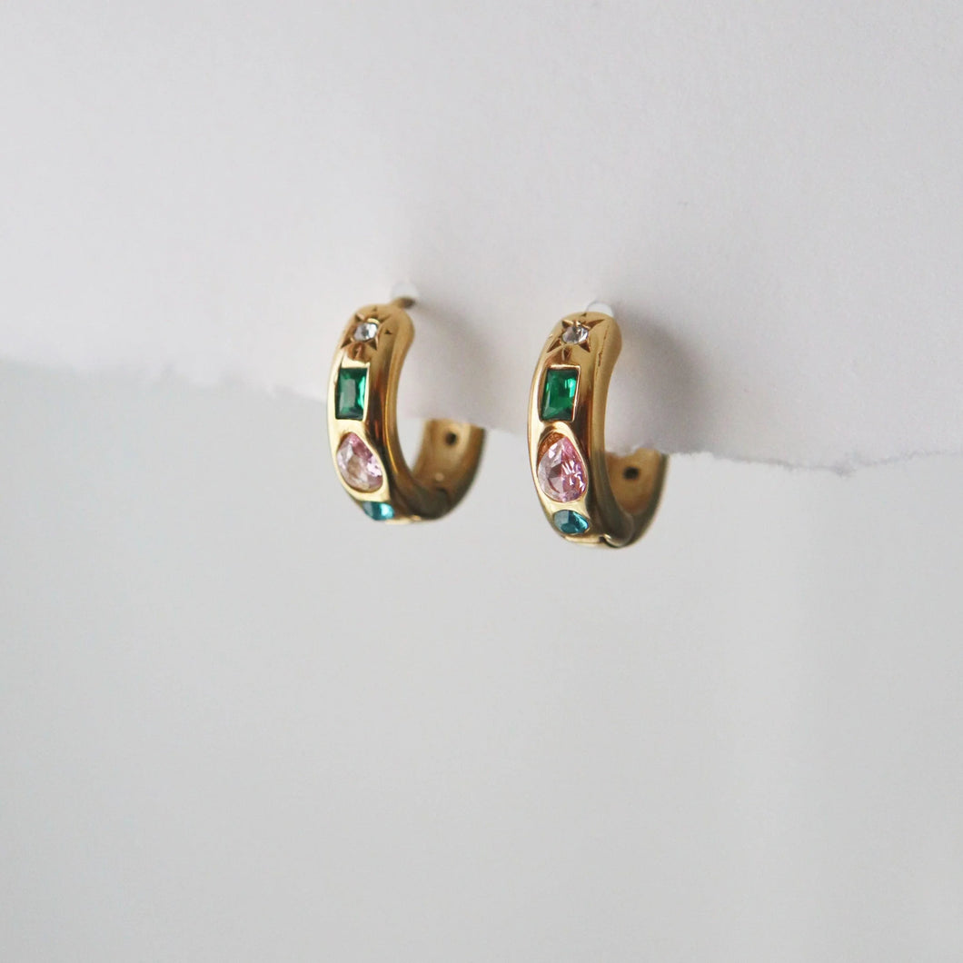 Mini Jade Huggie Hoops