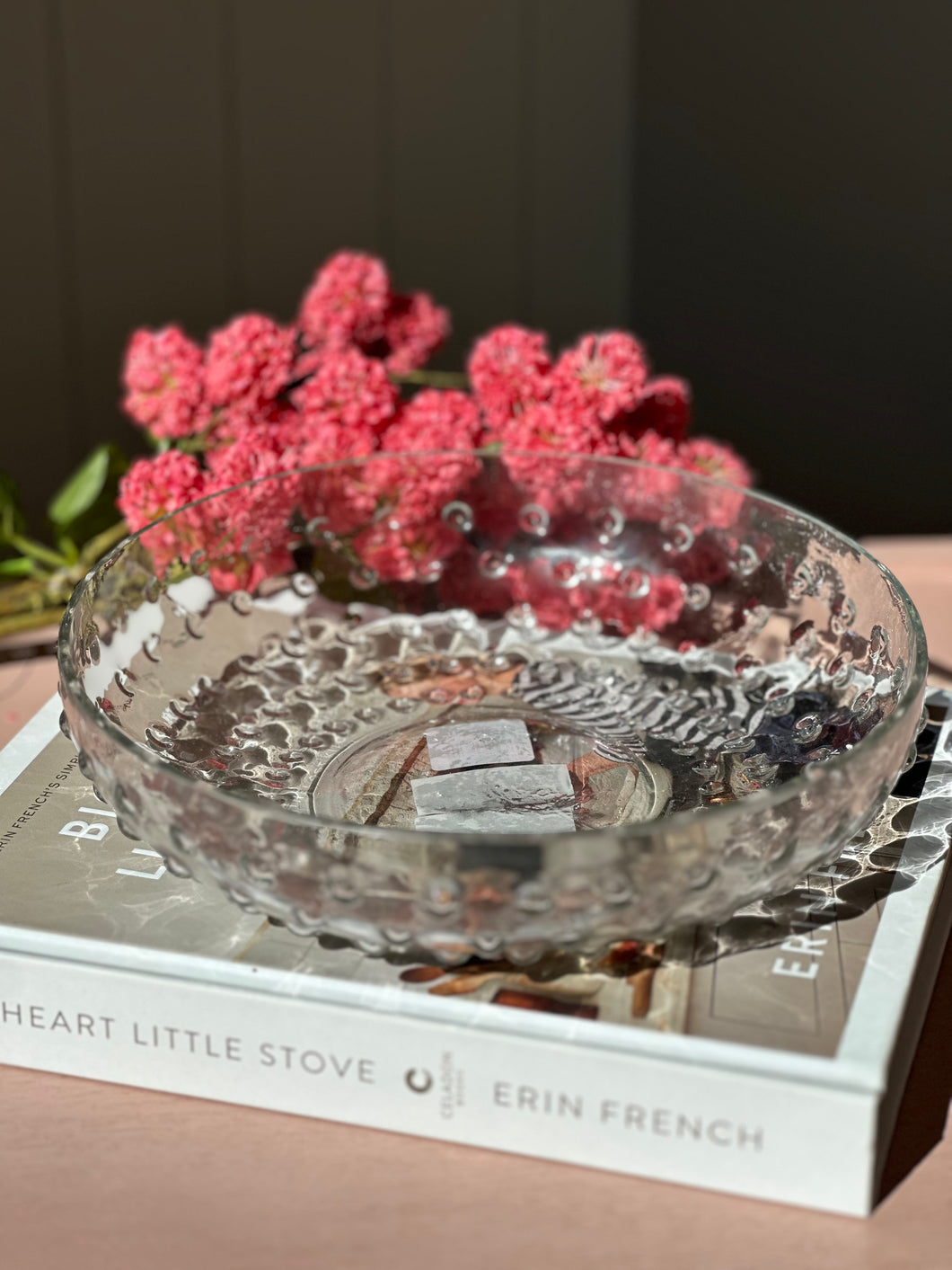Clear Hobnail Low Bowl